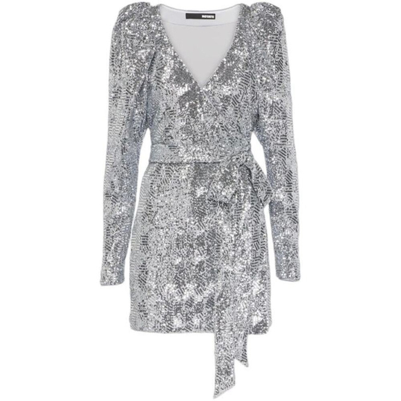 NWT ROTATE Samantha Sequin Wrap Dress sz 6 - Picture 2 of 7